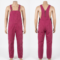 Combinaison de travail en coton rose pour homme, respirante, avec bretelles réglables, uniforme