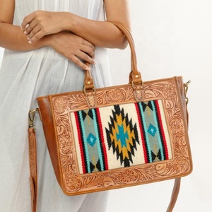 Nouveau véritable fait à la main usiné aztèque en cuir sacs fourre-tout femmes élégant sac à provisions élégant Style Vintage parfait accessoire sacs en cuir - Product Image 1