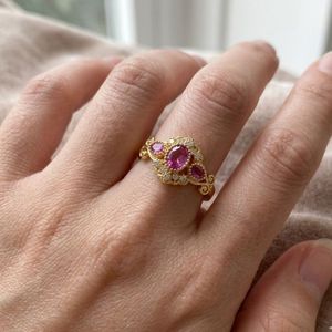 Wedding Wear 925 Sterling Silver Gold Plated Jewelry Tourmaline Moissanite Gemstone Women Wear <b>Ring</b> - Product Image 4