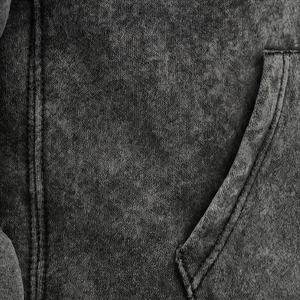 Sweat à capuche oversize pour homme, délavé à l'acide, style vintage, en molleton bouclette épais, zippé, couleur unie, streetwear d'hiver, couleur personnalisable - Product Image 5