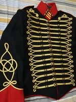 Nouveau Hussard Impérial Cosplay Noir Hommes Vestes Britannique Napoléon Costume Uniforme Manteau Parade Sur Mesure Vintage Veste