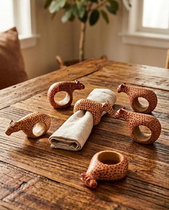 Handcrafted <b>Elephant</b> Wood Napkin Ring Holders - Classic Vintage Style Rustic Table <b>Decor</b> for Dining & Dinner Parties - Product Image 6