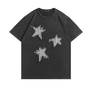 T-shirt classique pour homme, effet usé, 100% coton jersey, poids moyen, manches courtes, streetwear, écologique, respirant, 220g - Product Image 2