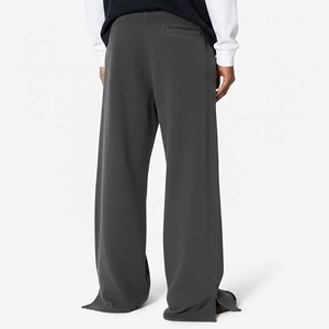 High Quality High Quality Men's Polyester Material Pants <b>Trousers</b> Plain Dyed Custom logo Loose Street Style Jogger Pants - Product Image 3