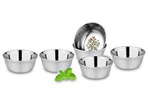 Juego de Ollas Vati Katori de Acero Inoxidable de 220 ml, Aptas para Alimentos y Resistentes al Óxido, Aptas para Lavavajillas - Product Image 5