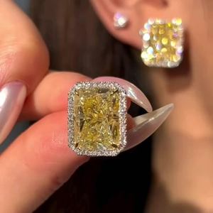 Boucles d'oreilles tendance en moissanite taille radiant, en argent sterling 925, bijoux de mode pour femme, usage quotidien, au meilleur prix - Product Image 5