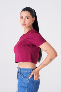 Top Corto de Alta Calidad para Mujer, Corte Ajustado, Manga Corta, Cuello Redondo, Ropa Deportiva Informal, Venta al Por Mayor - Product Image 2