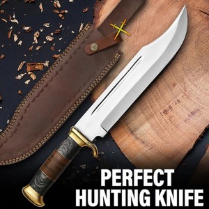 Cuchillo Bowie de Acero Inoxidable de Grado Industrial Hecho a Mano, con Funda de Cuero Premium Personalizable OEM |   18 para regalos de camping - Product Image 3