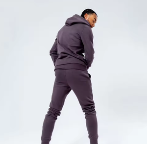 Conjunto Deportivo de Dos Piezas para Hombre, Sudadera con Capucha de Color Sólido, Corte Ajustado, Estilo Casual, con Logotipo Personalizado - Product Image 2