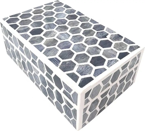 กล่องเครื่องประดับทำด้วยมือลายรังผึ้งรอยัลกล่องเครื่องประดับไม้ตกแต่งโต๊ะสำหรับเก็บของที่ระลึกหรือกล่องของขวัญ - Product Image 3