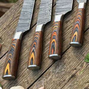Artisan Made Damascus Steel Kitchen Knife Set Kitchen <b>Tools</b> With Natural Pattern And Long Lasting Durability - Product Image 6