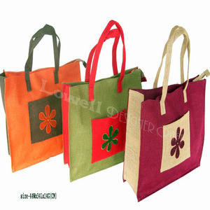 FLOWER DESIGN WOMEN"SJUTE SHOPPING <b>BAG</b> - Product Image 6