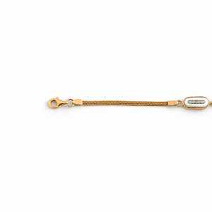 18ct Gold White Enamel <b>Crystal</b> Bar Link <b>Bracelet</b> for Women Elegant Minimalist Chain Jewelry Wedding Party Daily Wear Gift - Product Image 2