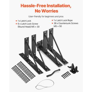 Staffa Angolare per Cancello da Fattoria, Kit Hardware Anti-Perdita di Tensione con Chiusura a Scatto e Cavo per una Sicurezza Ottimale del Cancello - Product Image 6