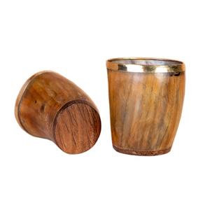 Premium Natural Drinking Horn <b>Stitched</b> Leather <b>Holder</b> And Strap Personalized Viking Mead Horn - Product Image 3