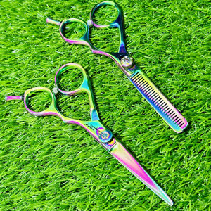 Professional Hair Cutting Scissors Barber <b>Shear</b> 32 V-Tooth Thinning Scissors Kit Multi Coated Precision Styling <b>Tool</b> for Salon - Product Image 3