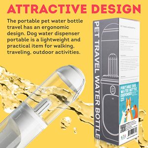 Portable 12 oz Dog <b>Water</b> <b>Bottle</b> Dispenser <b>Silicone</b> Strap Cotton Filter ABS Pet Travel <b>Water</b> <b>Bottle</b> Pack 40 Small Animal Supplies - Product Image 6