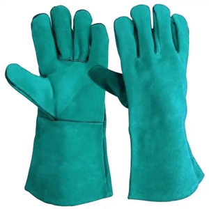 Guantes de Soldadura MIG de Piel de Vacuno Roja Personalizados de Primera Calidad, Resistentes al Calor, Guantes de Seguridad de Cuero de Protección - Product Image 3