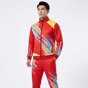 Ensemble de survêtement décontracté pour homme, rouge, à capuche, écologique, fermeture éclair intégrale, sportif, jogging, séchage rapide, polyester, vêtements d'hiver - Product Image 4