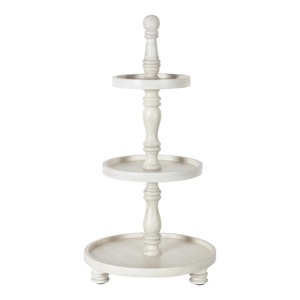 Round Wood Cake Stand with Gold Wire Base Set of 2 Reusable Hand Wash Only - Product Image 6