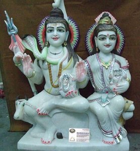 Statue de Parvati en marbre blanc, Statue de couleur blanche - Product Image 3
