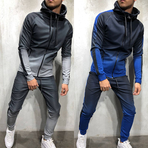 Conjunto Deportivo para Hombre con Degradado de Color, Sudadera con Capucha y Cremallera de Manga Larga, Bolsillos Laterales, Ropa Deportiva Informal, Transpirable, Invierno 2 en 1 - Product Image 6