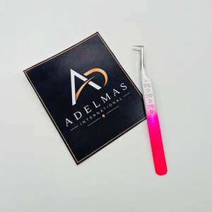 Pinza de pestañas de 90 grados con agarre de doble tono en forma de corazón, de acero inoxidable, con impresión de logotipo personalizado, instrumento de belleza - Product Image 6