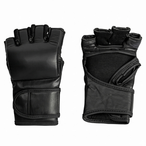 Custom Logo MMA Sanda Grappling Sparring Gloves <b>Open</b> Palm Leather Martial Arts Training Gear for Men Women - Product Image 1