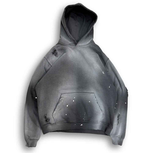 Hoodies tendance délavés à l'acide, teints en pièce, effet vintage, en coton biologique durable, hoodies vierges délavés à l'acide, vêtements - Product Image 1