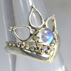 Rainbow Moonstone Round <b>Ring</b> 925 Sterling <b>Silver</b> Handmade <b>Statement</b> Promise <b>Ring</b> for Women June Birthstone Fine Jewelry - Product Image 4