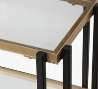 Table console en verre élégante Keller-Surface en verre de qualité avec base en métal élégant pour un mobilier d'intérieur de grande valeur