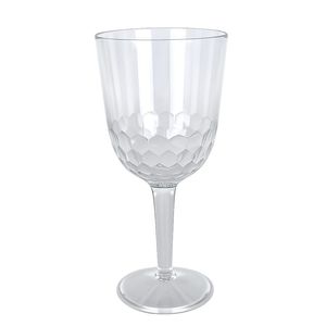 Bee Hive Honeycomb Design Acrylic Plastic 16 oz BPA Free Leak-Proof Modern Luxury <b>Wine</b> <b>Goblet</b> - Product Image 1