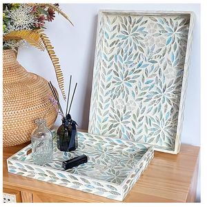 Plateaux en nacre faits à la main, durables et exclusifs, avec couleur personnalisée pour une utilisation moderne et haut de gamme à la table et à la décoration - Product Image 1