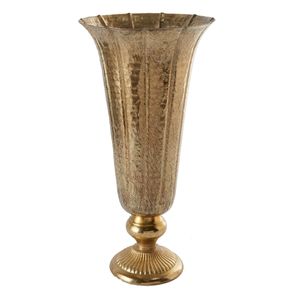 Vase en métal de table à double texture, argenté pewter, martelé et texturé, pour consoles de luxe - Product Image 5