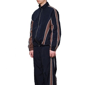 Custom Printed Embroidered Cotton Windbreaker <b>Jacket</b> Tracksuit Set Men <b>Winter</b> Lightweight Breathable Mesh Lining Windproof Quick - Product Image 3