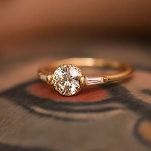Women's Round Diamond Engagement Ring 14k solid Gold Bezel Setting Classic Style Fine Jewelry - Product Image 6