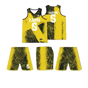 ملابس كرة سلة بأرقام من الجيرسيه لاعبو كرة السلة قابلة للارتداد مطبوعة بالتبخير حسب الطلب