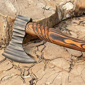 Rustic Industrial Handmade Viking <b>Axe</b> Carbon Steel Blade <b>Wooden</b> Historical Nordic Style Tool for Camping Bushcraft Collection - Product Image 6