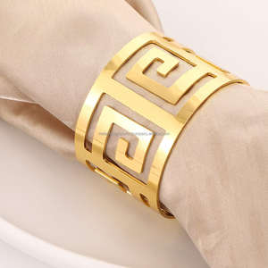 6 pièces ronds de serviette en métal fête de mariage dîner décoration de Table porte-boucles Style bohème forme de feuille écologique - Product Image 4