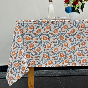 Floral Printed Cotton Linen <b>Tablecloth</b> <b>Round</b> Classic Design Washable Home Use - Product Image 1