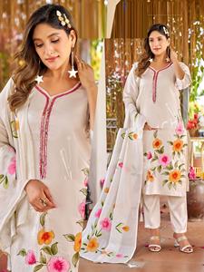 Kurti de Algodón al por Mayor con Estampado de Pincel, Estilo Étnico Elegante para Mujer, Ropa Casual para Fiesta, Secado Rápido, Precio de Exportación - Product Image 2