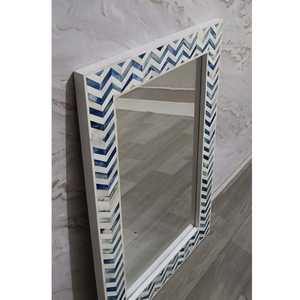 Handmade Eco-Friendly Bone Inlay Mirror Frame <b>Leaf</b> Design Cream White for Bedroom <b>Wall</b> <b>Decoration</b> Modern Interior - Product Image 5