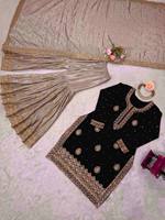 Conjunto de Dupatta de Seda Chinon Tradicional TENNECY con Lentejuelas y Perlas, Reversible y Sin Arrugas para Mujer - Ideal para Bodas y Fiestas