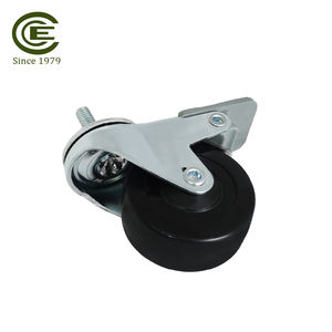 Rueda Giratoria de 2 Pulgadas con Freno, Eje Roscado de 1/4 de Pulgada, Ruedas de PVC Negras para Muebles, Estantes de Exhibición y Carritos - Product Image 4