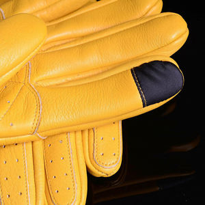 Leather Motorcycle <b>Gloves</b> Touchscreen Compatible Thermal Eco-Friendly Slim Fit Wrist Length Winter Sports - Product Image 4