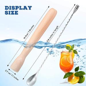 Wooden Cocktail Muddler <b>Bar</b> <b>Tool</b> With Textured End For Herbs And Ice Durable Design Simple Style <b>Bar</b> muddler gift for her - Product Image 2