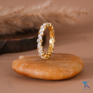 Marquise And Round Lab Grown Diamond Full Eternity Band 14K Solid Gold Anniversary <b>Stacking</b> Wedding <b>Rings</b> For Women - Product Image 2