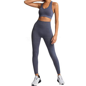 Ensemble de yoga pour femmes, vêtements de sport, sans coutures, haute qualité, respirant, design personnalisé - Product Image 3