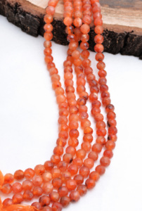 Cuentas facetadas de cornalina natural africana de 6 mm, 1 hebra de cuentas de piedras preciosas naturales para la elaboración de joyería fina. - Product Image 3