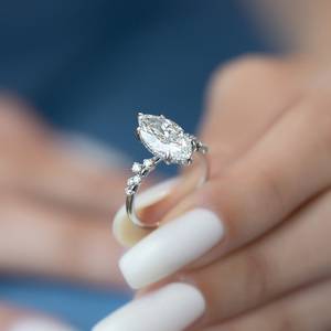 Moissanite 2CT Marquise Cut Diamond Solitaire <b>Ring</b> Original 925 Silver Fine Modern Style Gift For Anniversary Party Occasion Her - Product Image 3